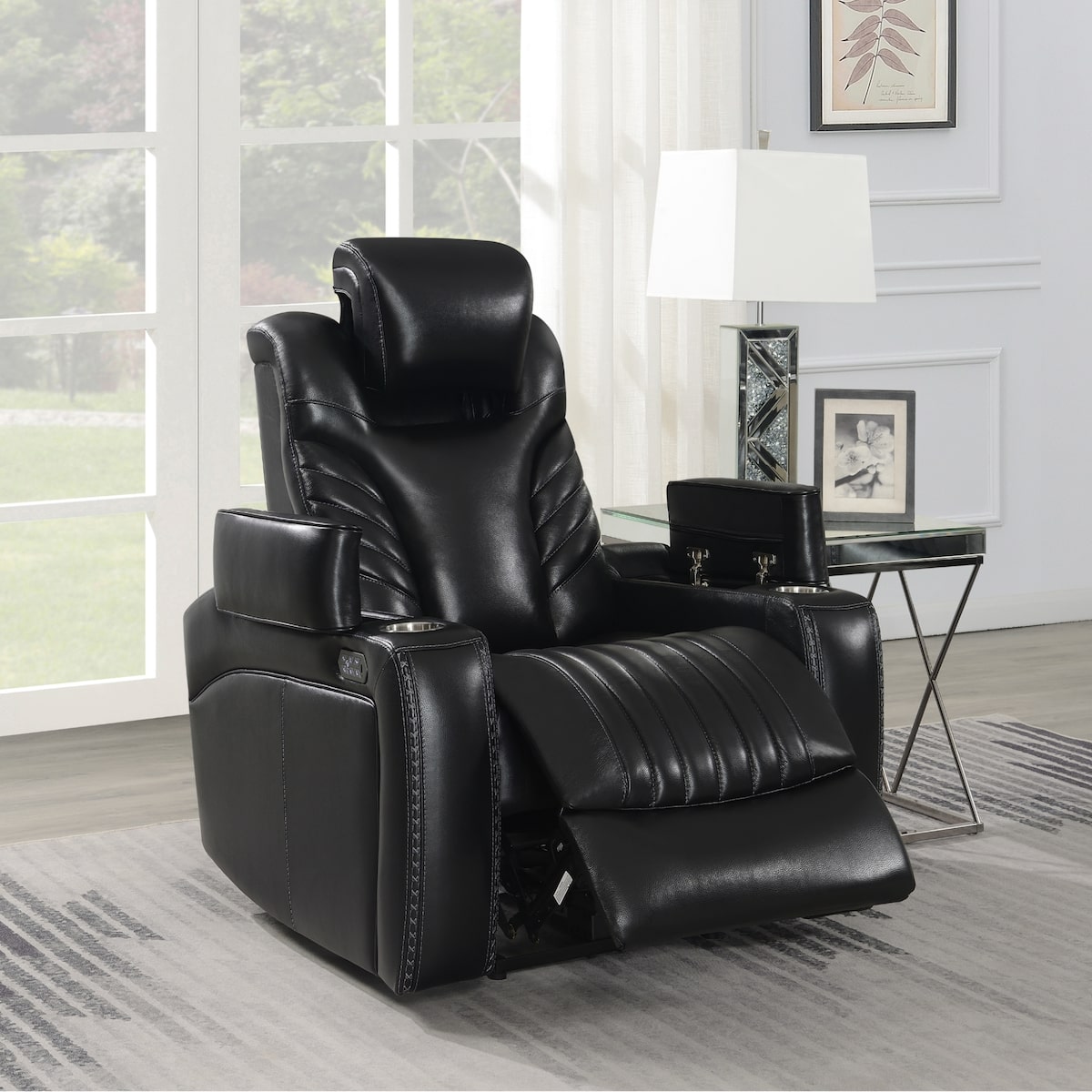 Bismark Power^2 Recliner with Storage Armrest Black